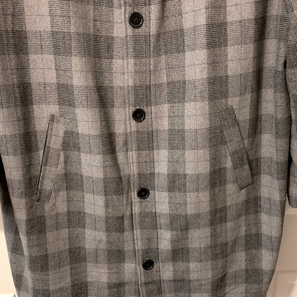 Kingsize 3/4 Gray Plaid Wool Coat 3XL Big and Tall - Picture 10 of 11
